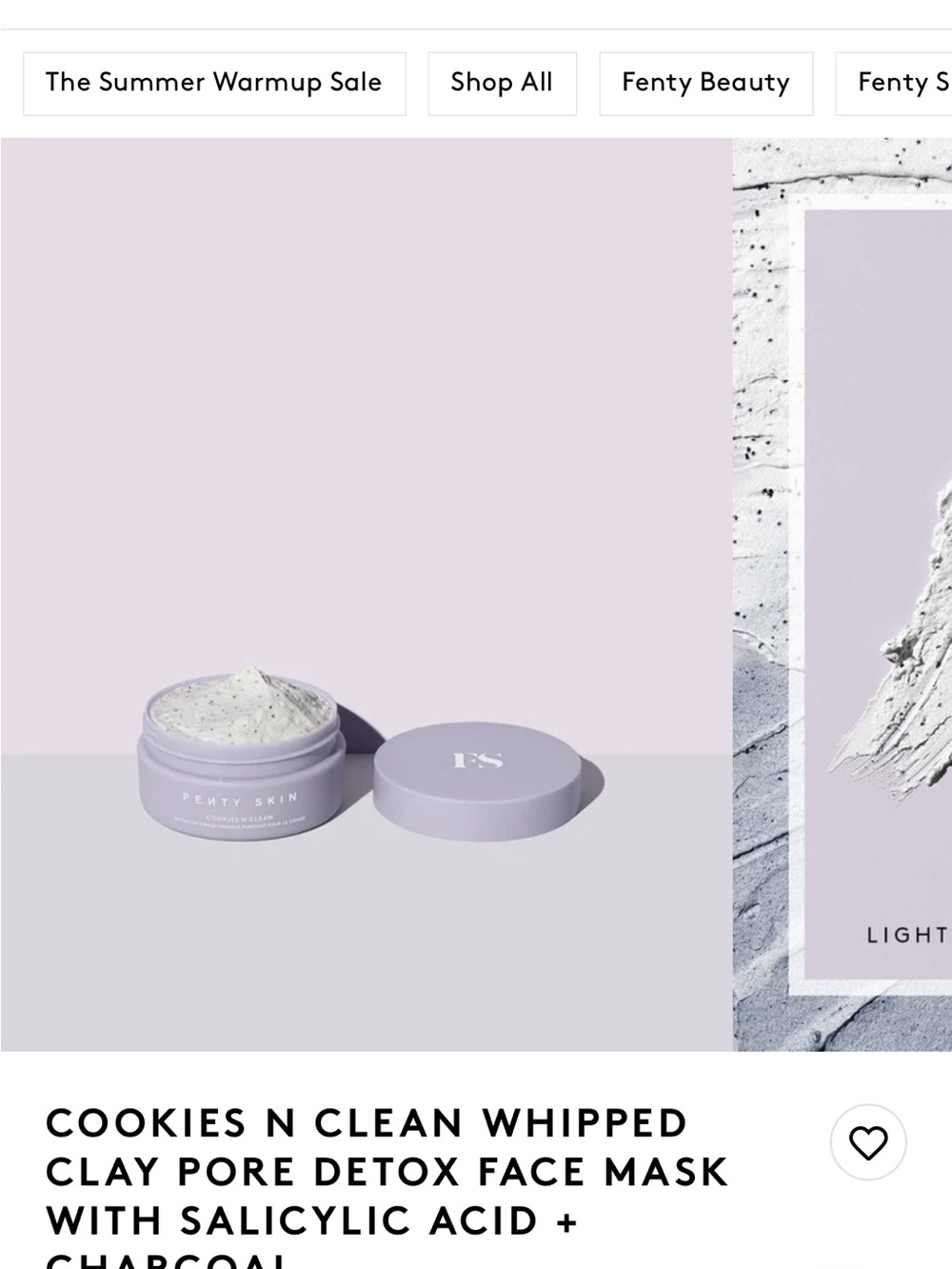 Fenty Beauty Cookies N Clean Whipped Clay Mask - Light Lavender